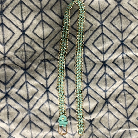 Tin and turquoise chain belt - Picture 1 of 1
